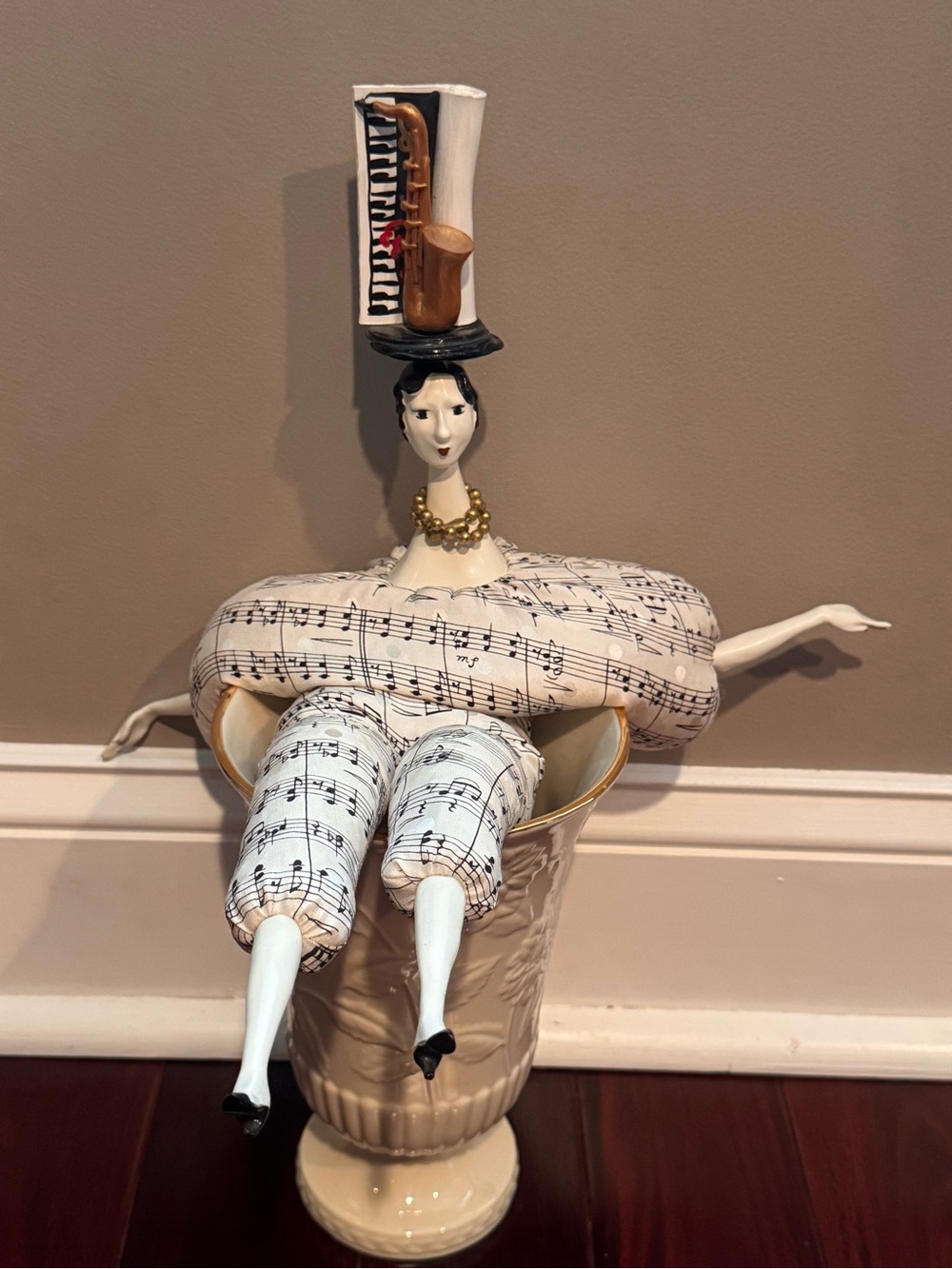 Poupee by Isabelle Music-Patterned Ceramic Lady Sculpture